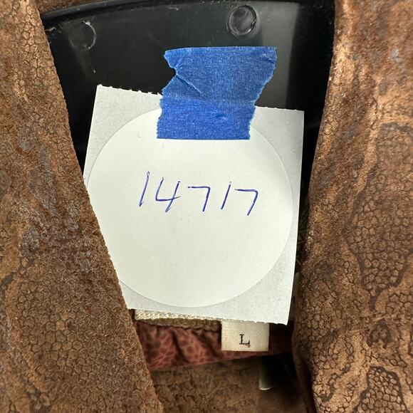 G III Leather Jacket Women Sz L Patchwork Moto Western Rockabilly Distressed 80s - Picture 8 of 8